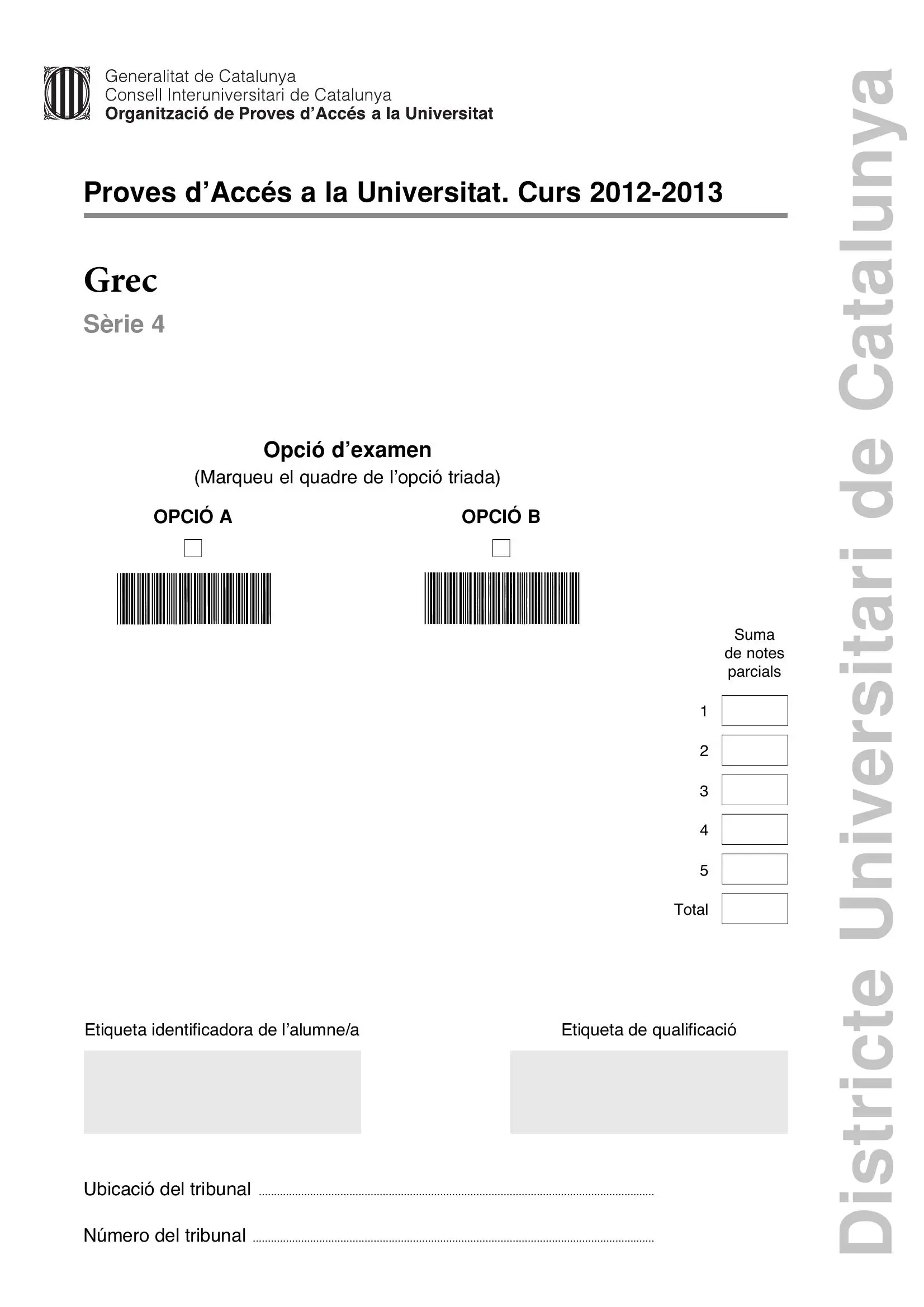 Examen de Grec Juny 2013